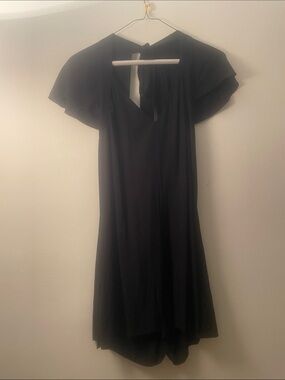 French Connection Black Kozani Flutter-Sleeve Romper